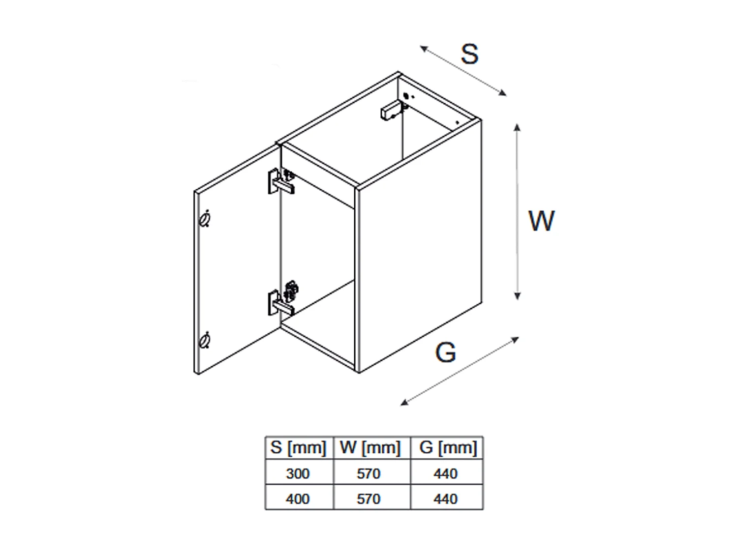 Meuble sous vasque de 30 cm - Noir - 1 porte - SEA