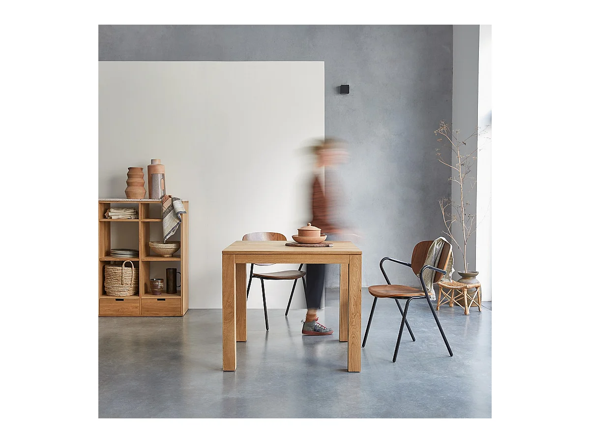 Tisch Eden aus massivem Eichenholz 90x90