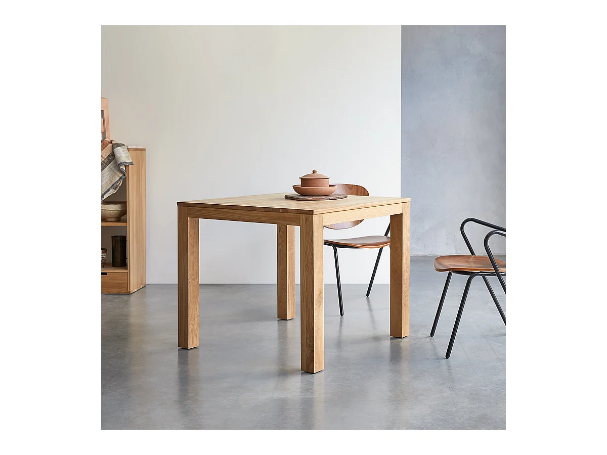 Tisch Eden aus massivem Eichenholz 90x90