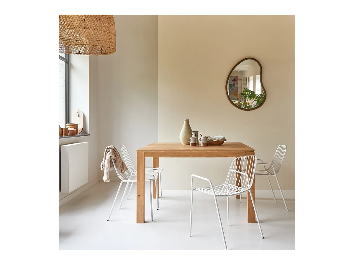 Table en bois de chêne massif 125x125 Eden