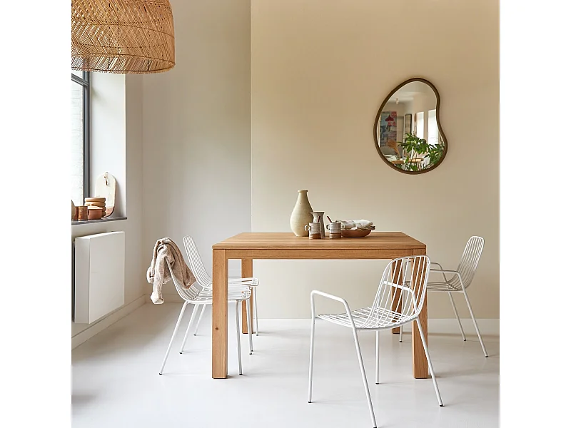 Table en bois de chêne massif 125x125 Eden