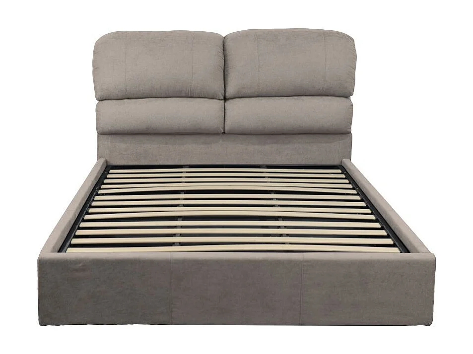 Letto matrimoniale contenitore Sofaback in tessuto tortora 178x222x120H