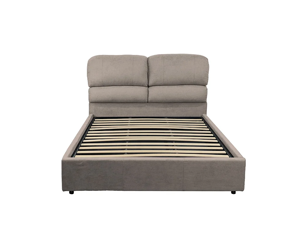 Letto matrimoniale contenitore Sofaback in tessuto tortora 178x222x120H