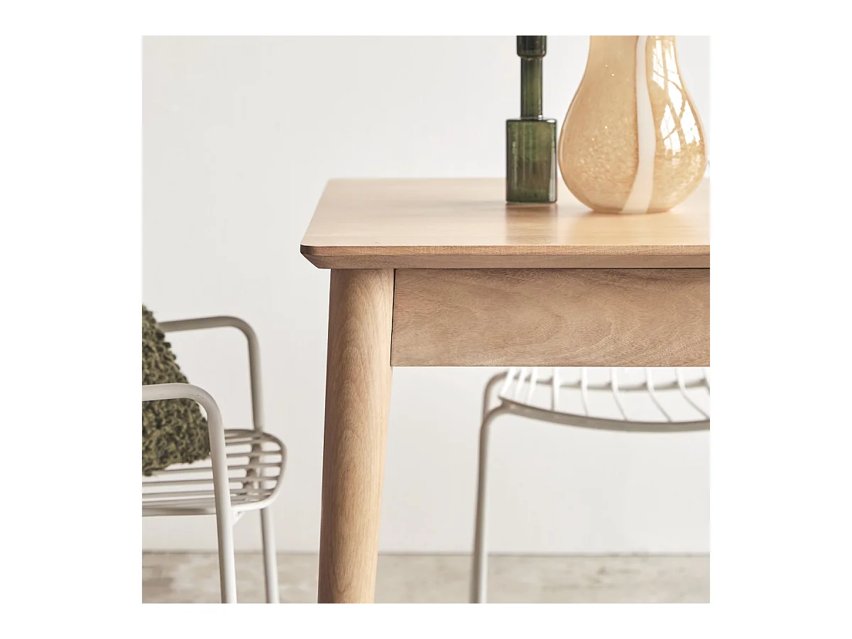 Table extensible en bois de manguier massif 4-6 pers 190x88 Cloé