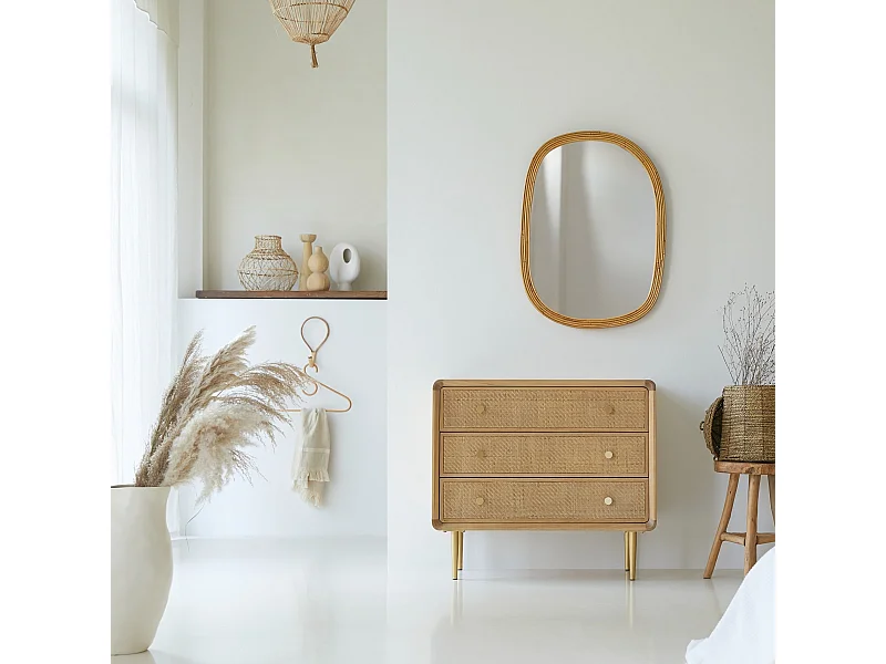 Cassettiera in legno di rovere a 3 cassetti Côme