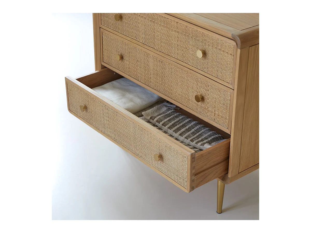 Kommode aus Eichenholz mit 3 Schubladen Côme