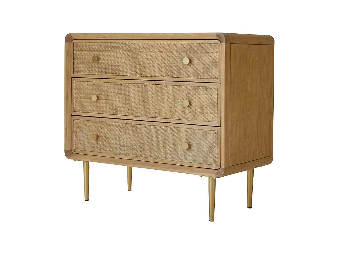 Kommode aus Eichenholz mit 3 Schubladen Côme