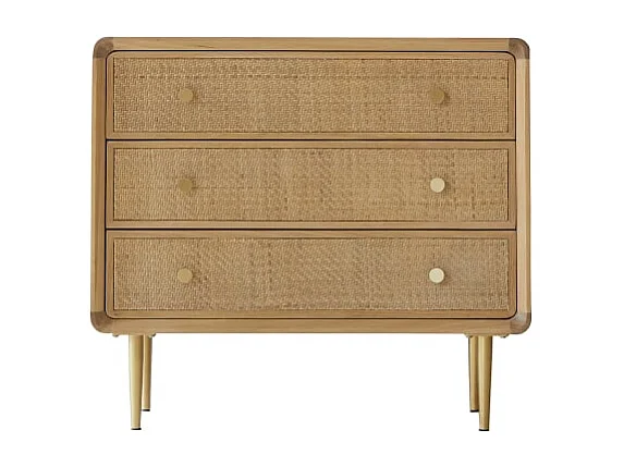 Cassettiera in legno di rovere a 3 cassetti Côme