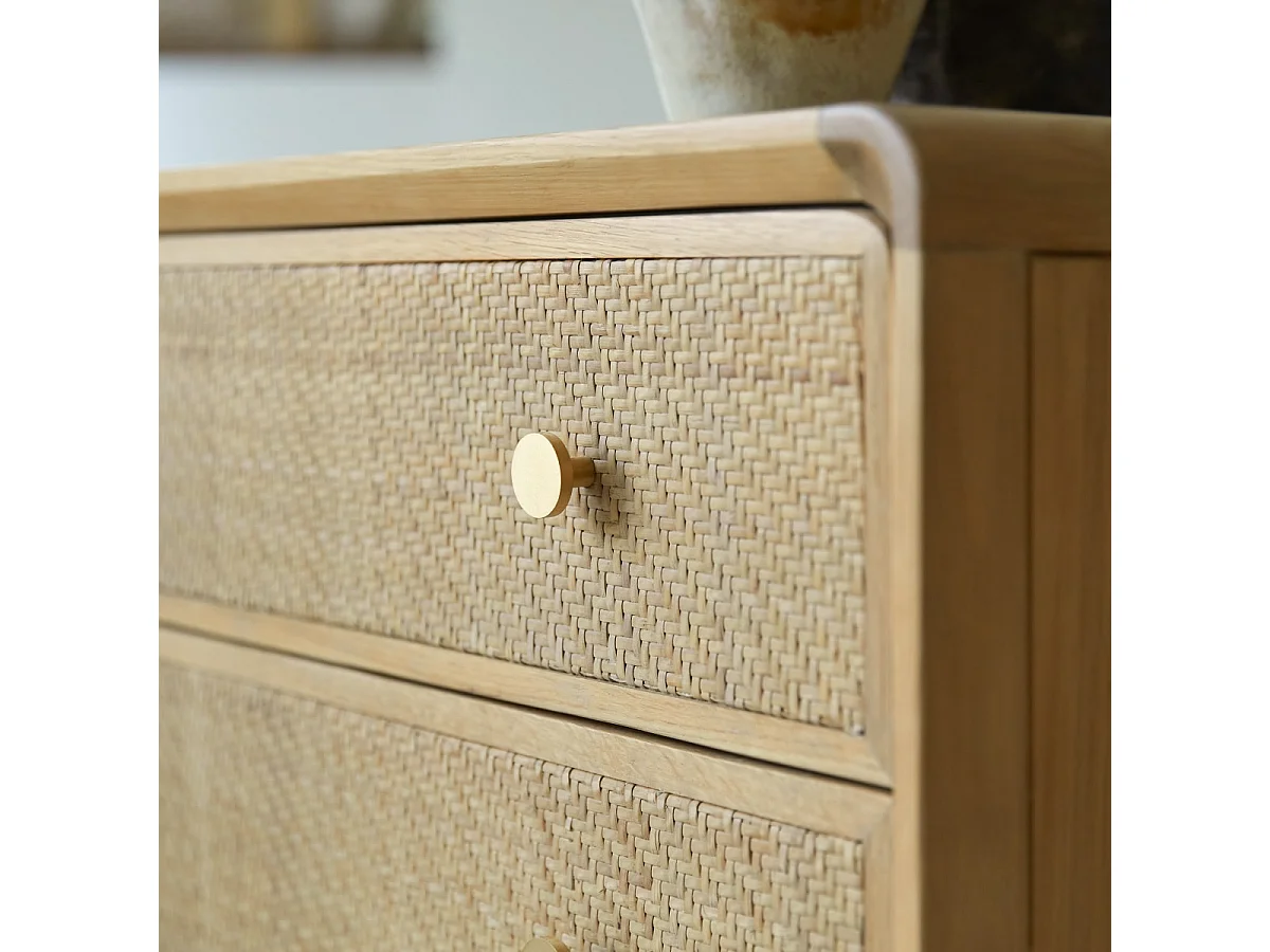 Commode en bois de chêne 3 tiroirs Côme