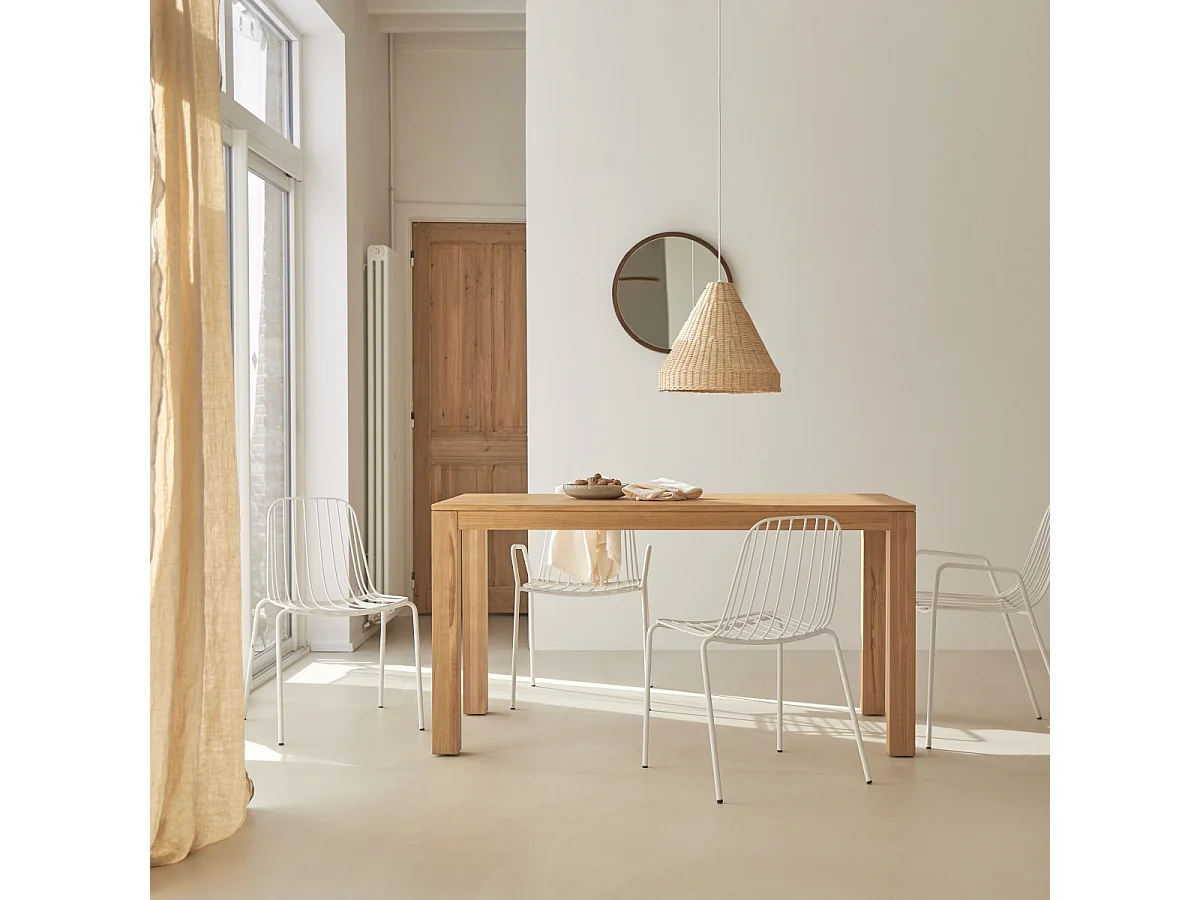 Table en bois de teck massif 150x75 Eden