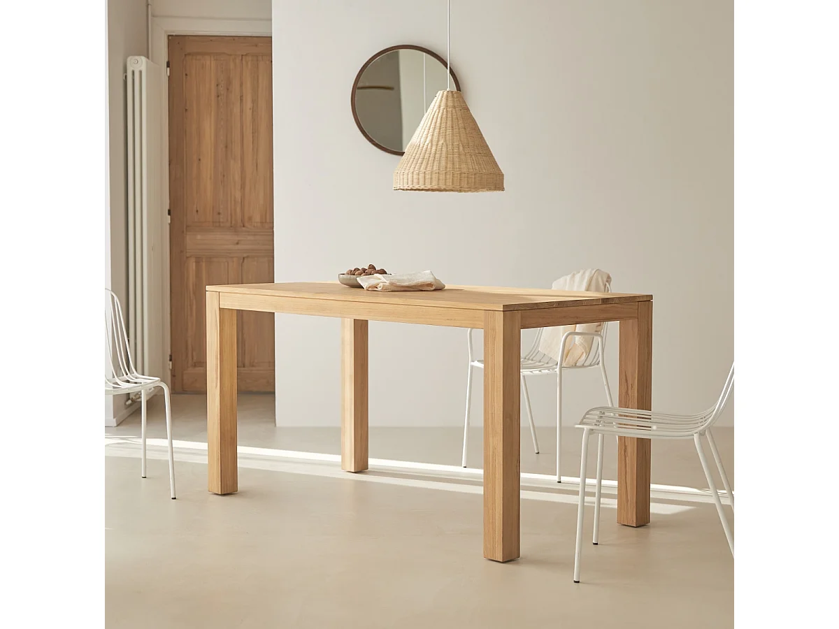 Table en bois de teck massif 150x75 Eden