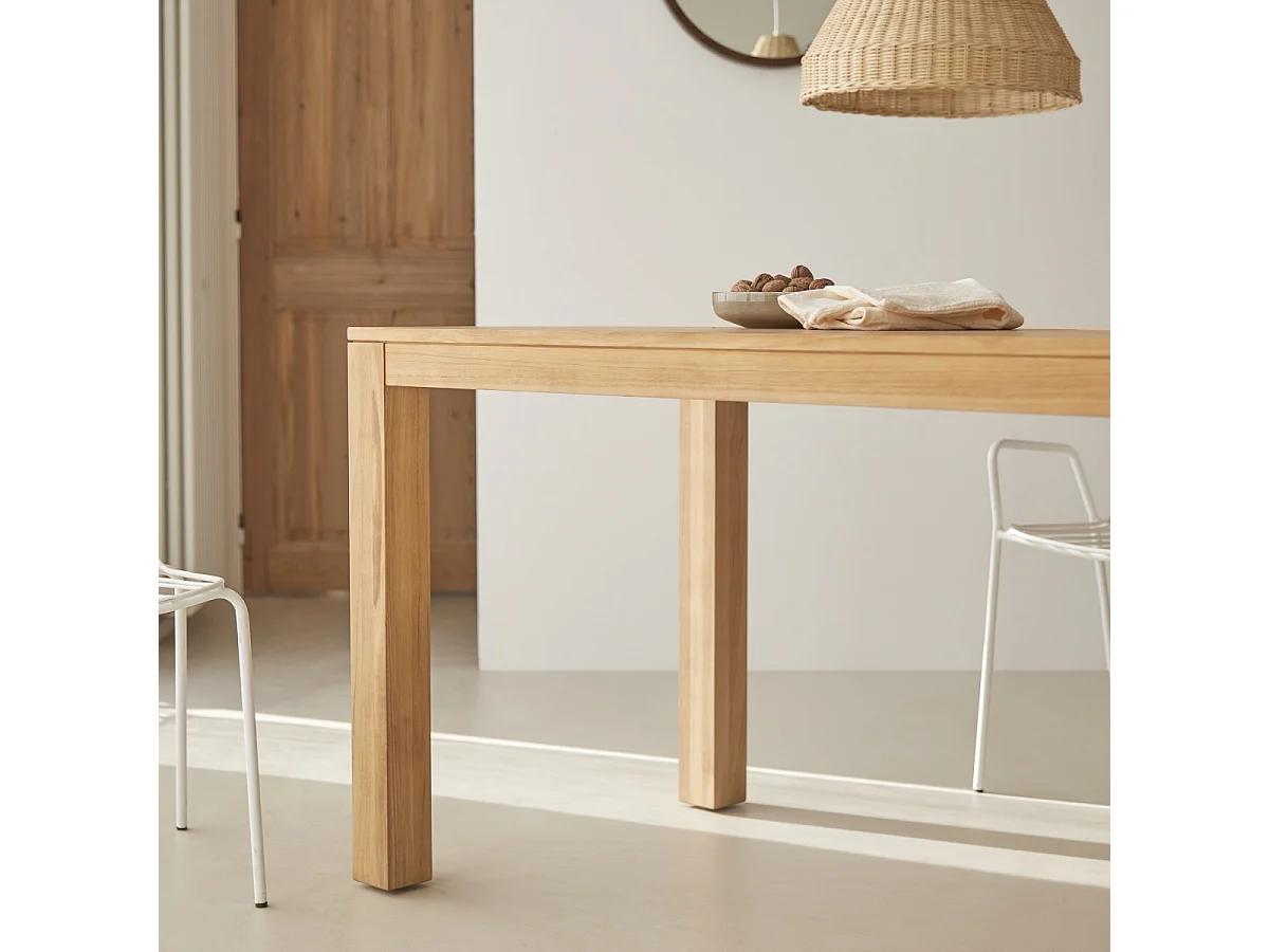 Table en bois de teck massif 150x75 Eden