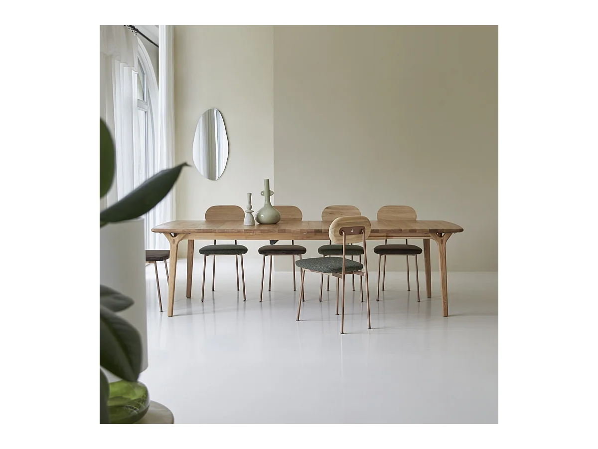 Ausziehtisch Clara aus massivem Eichenholz 180 x 95