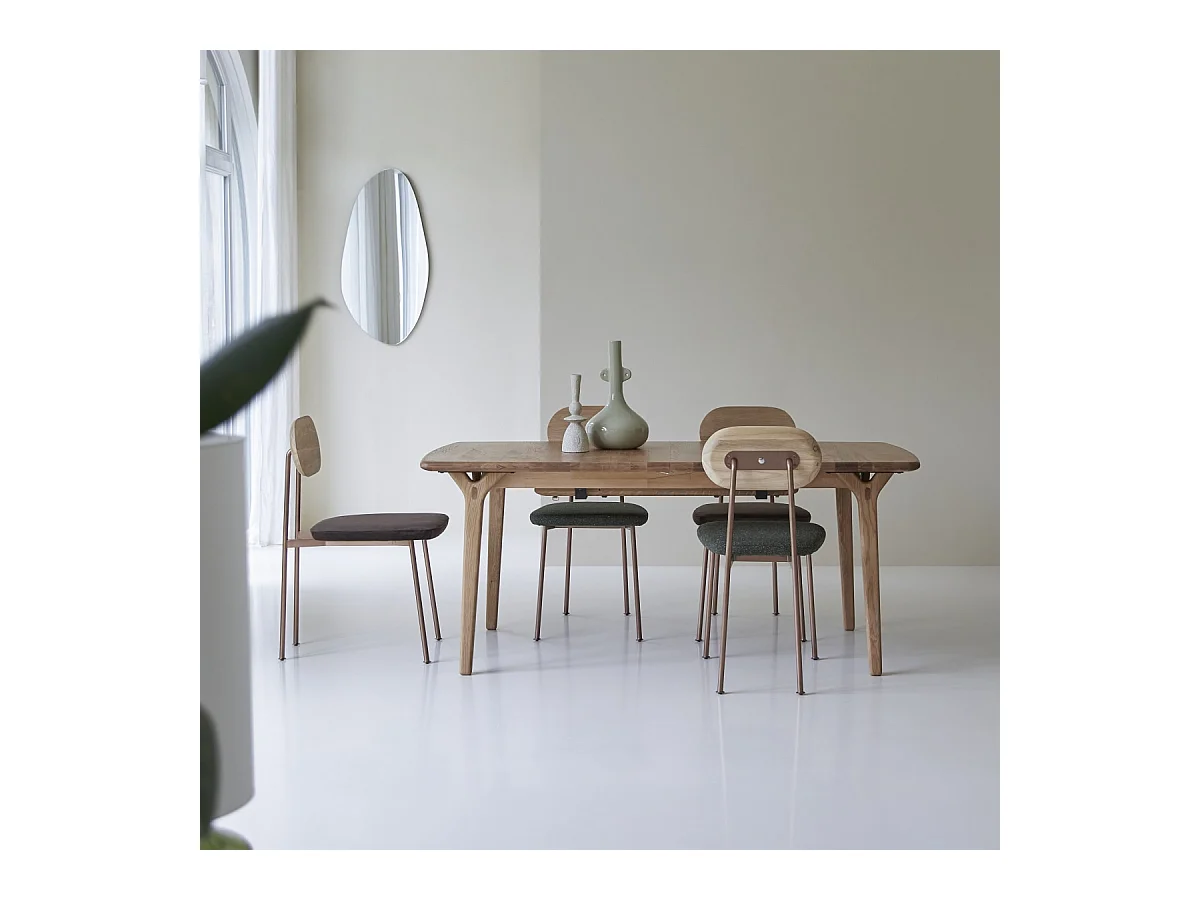 Ausziehtisch Clara aus massivem Eichenholz 180 x 95