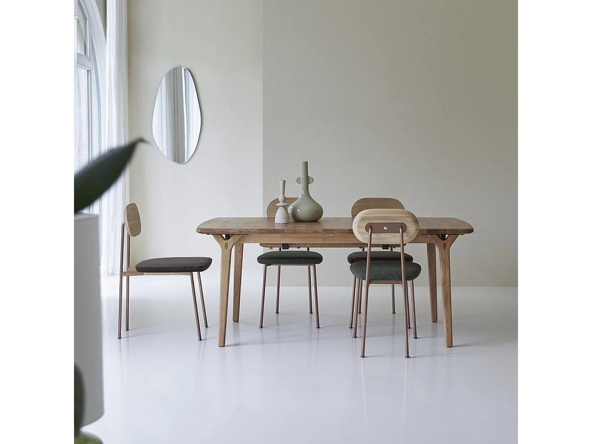 Ausziehtisch Clara aus massivem Eichenholz 180 x 95