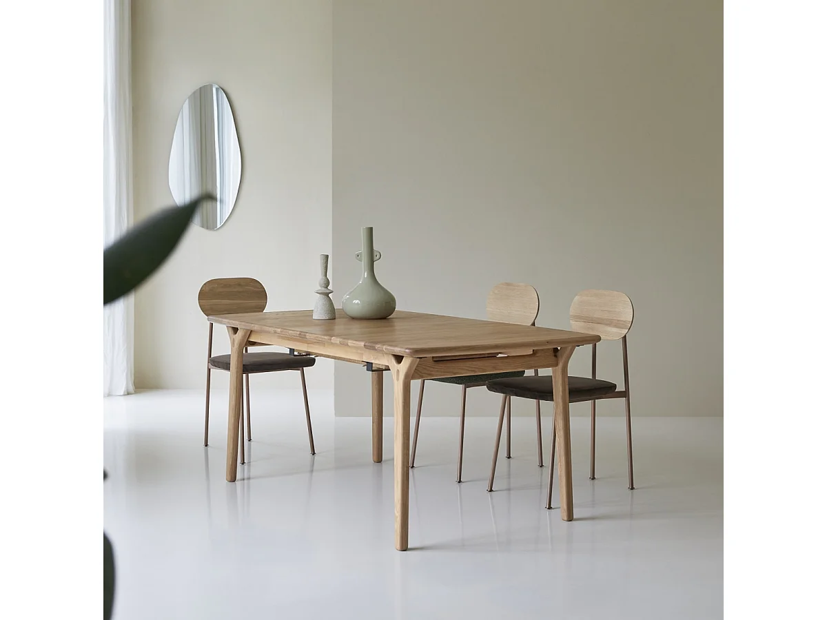 Ausziehtisch Clara aus massivem Eichenholz 180 x 95