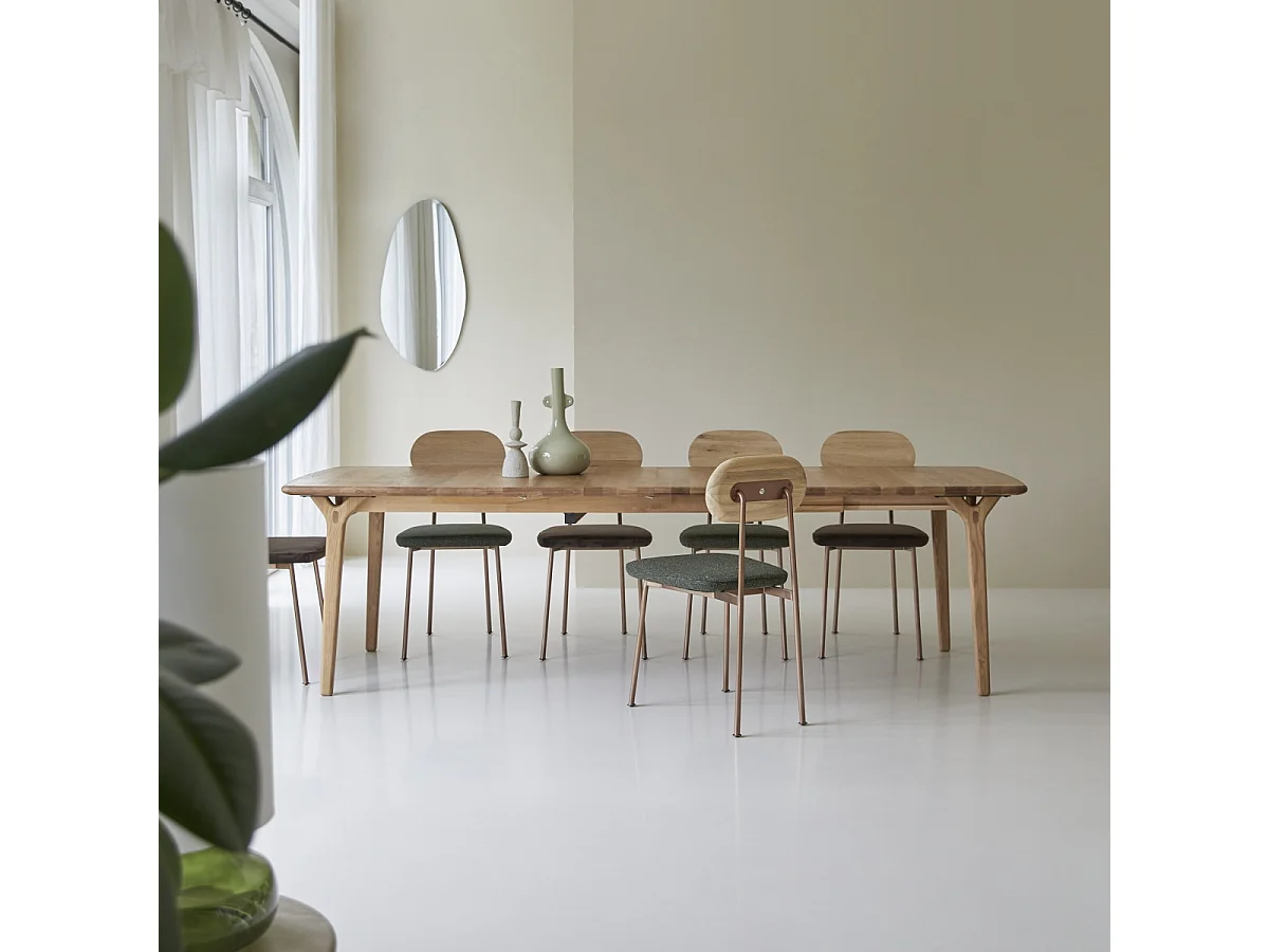 Ausziehtisch Clara aus massivem Eichenholz 180 x 95