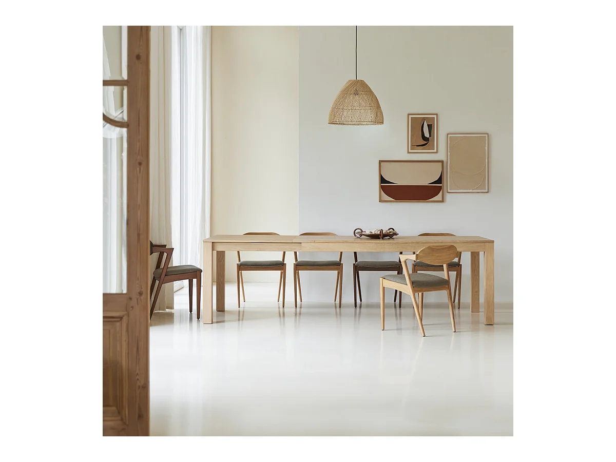 Ausziehtisch aus massivem Eichenholz 180x90 Eden