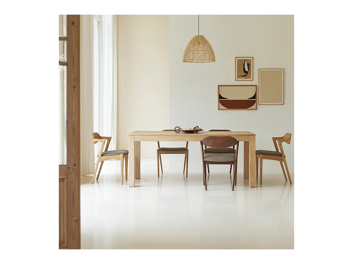 Ausziehtisch aus massivem Eichenholz 180x90 Eden