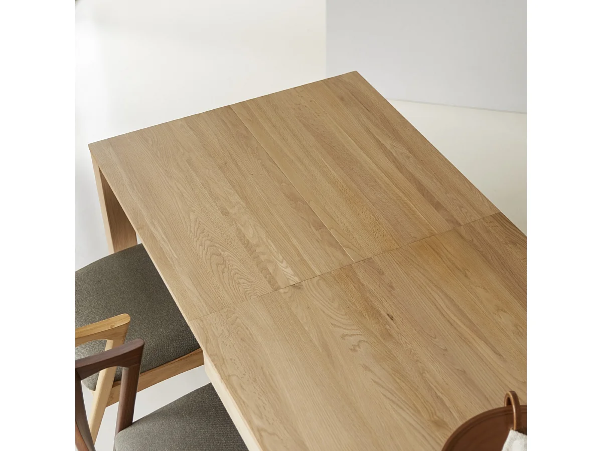 Table extensible en bois de chêne massif 6-10 pers 180x90 Eden