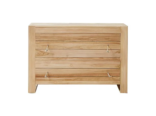 Commode de rangement en bois de teck 2 tiroirs Minimalys