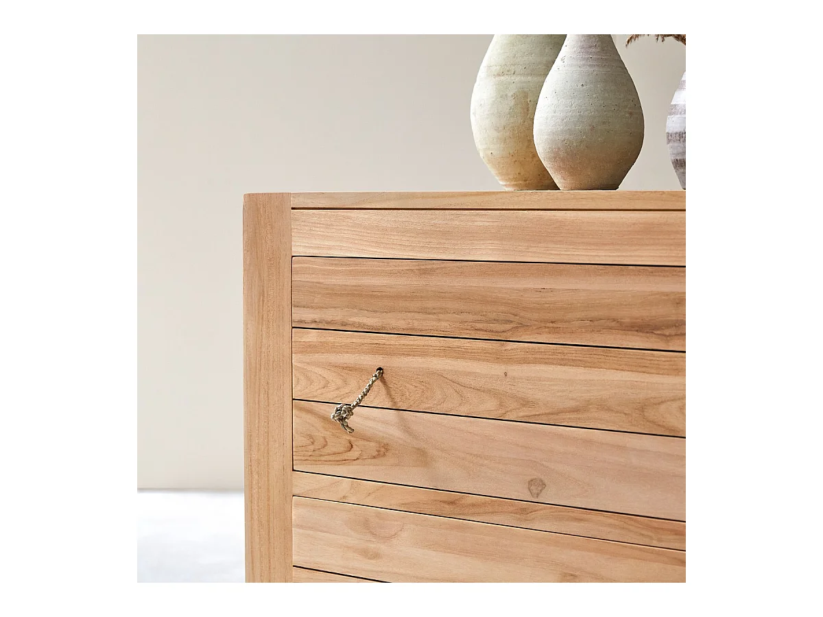 Commode de rangement en bois de teck 2 tiroirs Minimalys