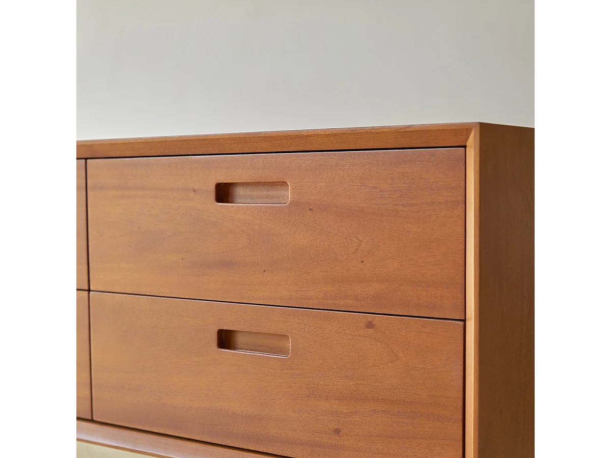 Cassettiera comò legno mogano massello 8 cassetti anni '50 Magda