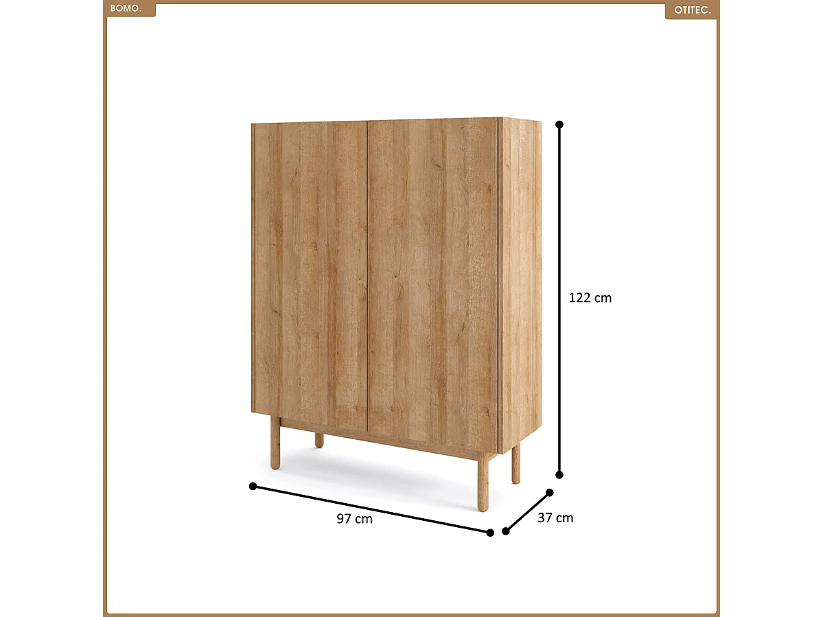 Commode - L.97 x H.122 x P.37 - BOMO