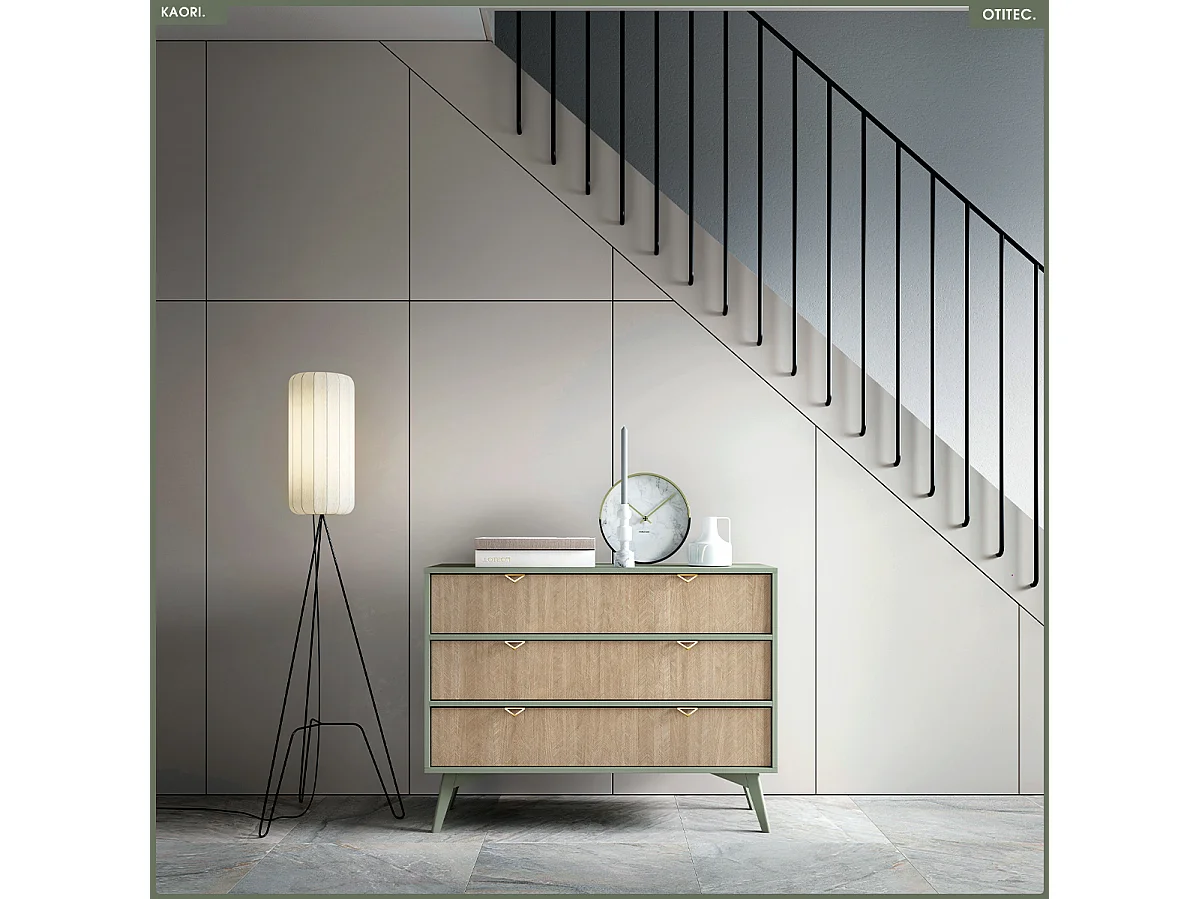 Commode - L.106 x H.80 x P.38 cm - 3 tiroirs - KAORI