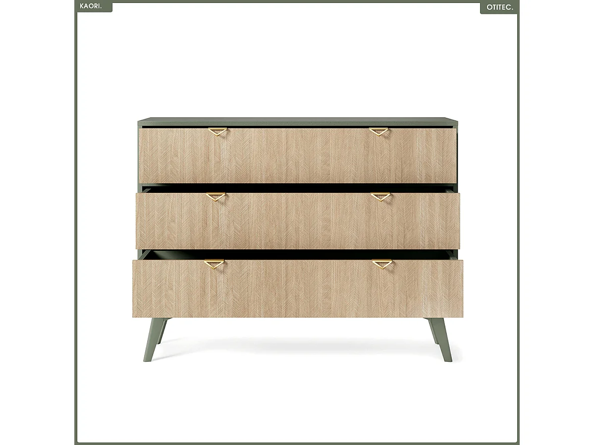 Commode - L.106 x H.80 x P.38 cm - 3 tiroirs - KAORI