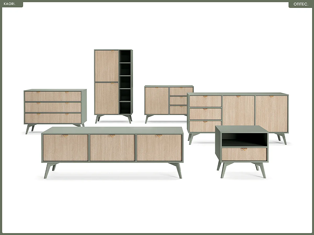 Commode - L.106 x H.80 x P.38 cm - 3 tiroirs - KAORI