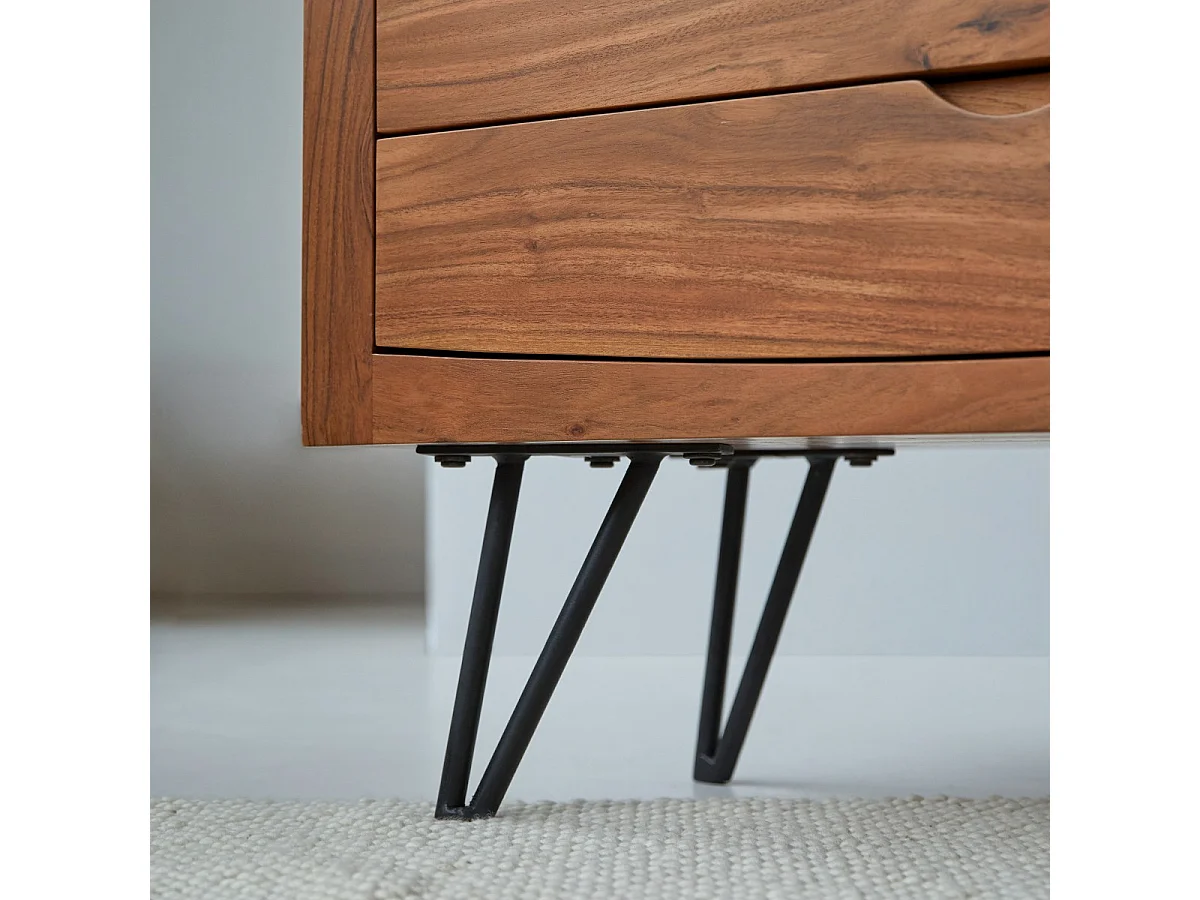 Kommode Bonnie aus Akazienholz mit 3 Schubladen