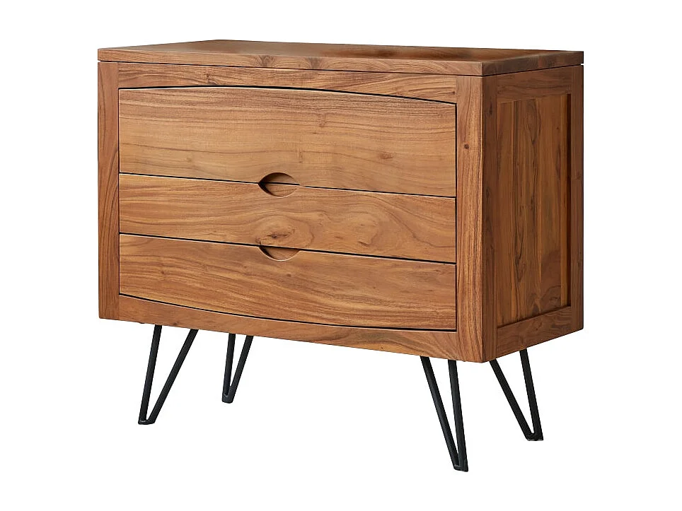 Cassettiera Bonnie a 3 cassetti in legno di acacia