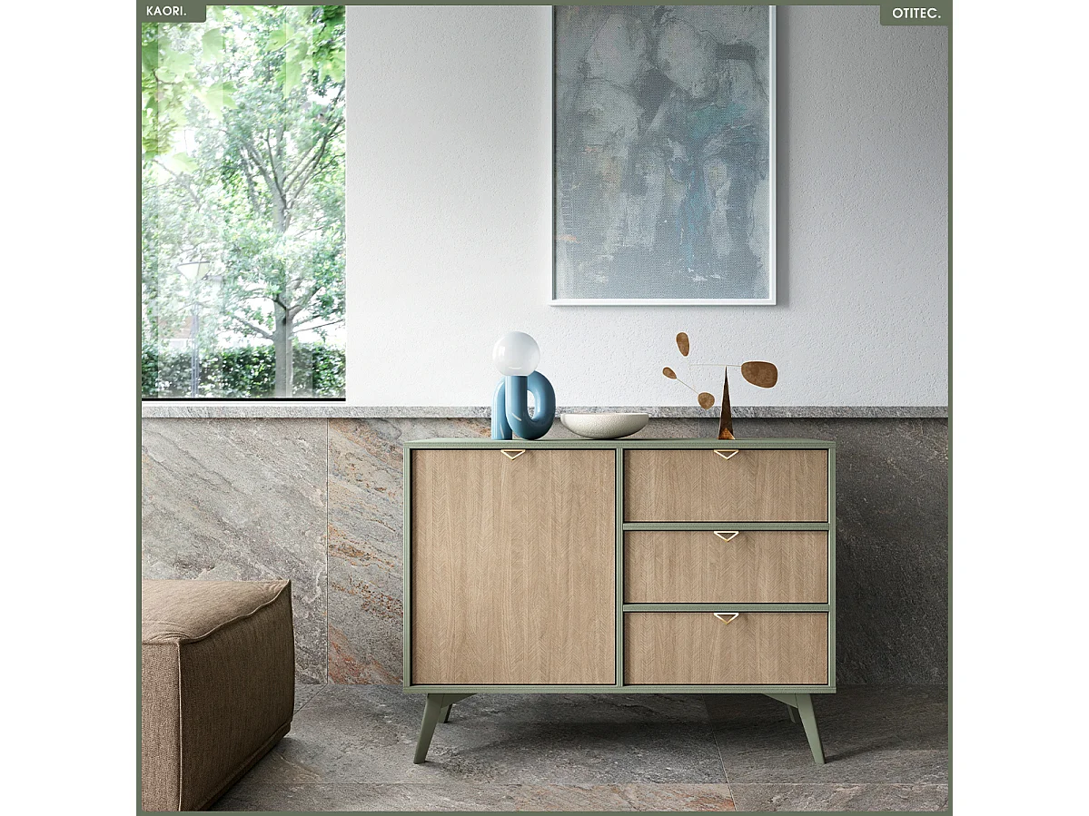 Commode - L.106 x H.80 x P.38 cm - 3 tiroirs - KAORI