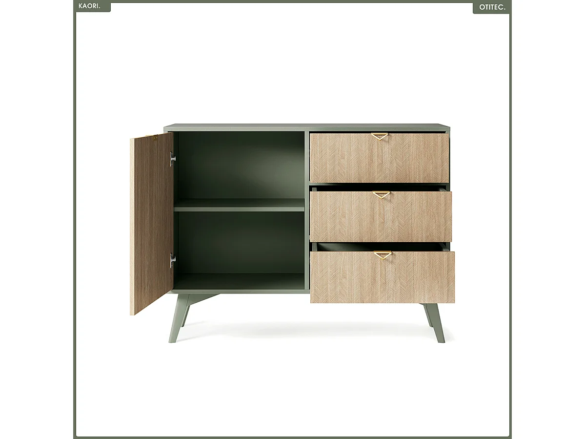 Commode - L.106 x H.80 x P.38 cm - 3 tiroirs - KAORI