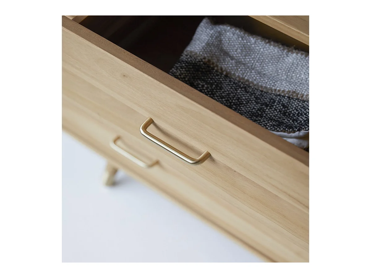 Kommode mit 6 Schubladen aus Teak Vintage Stil