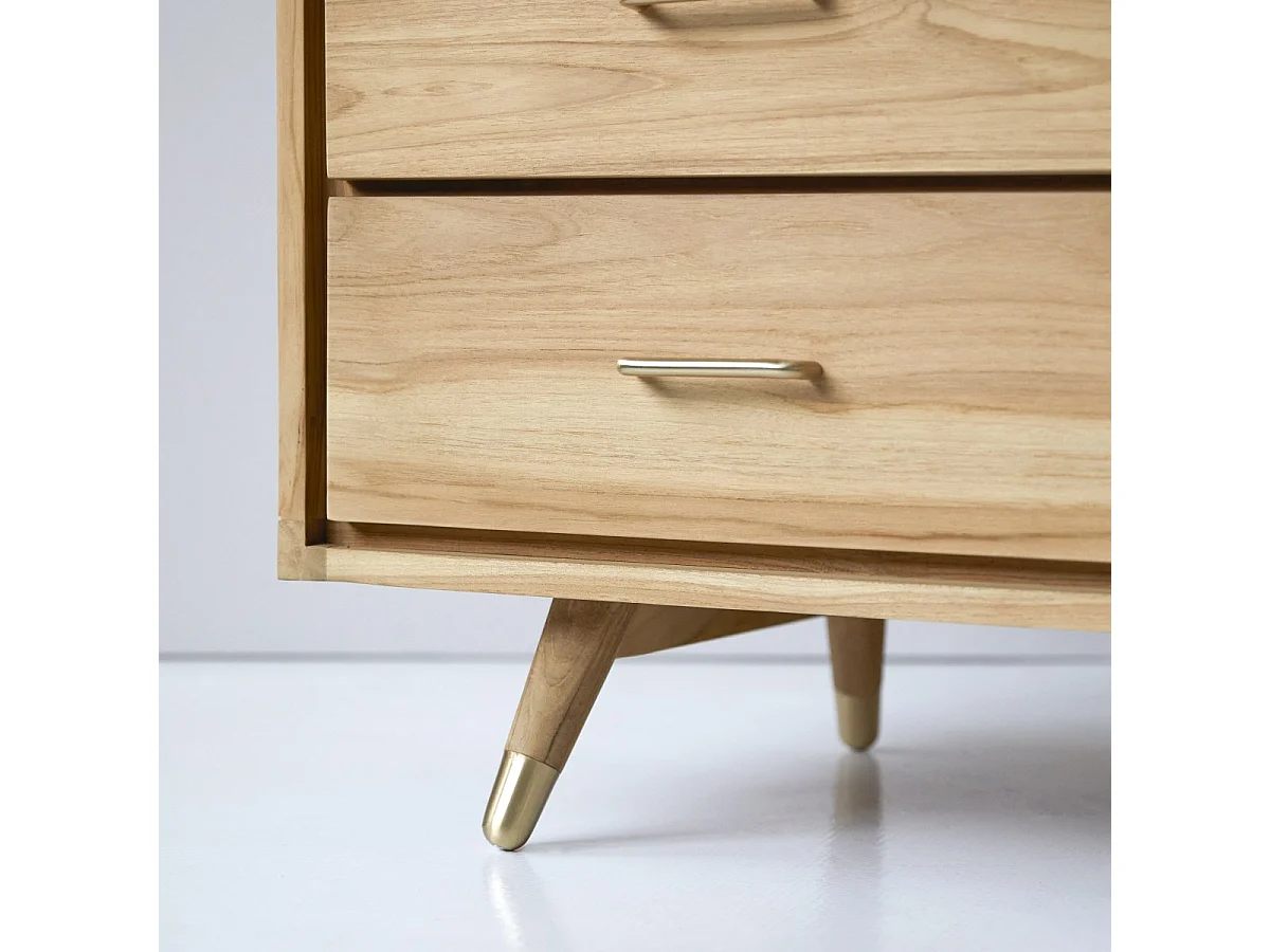 Cassettiera con 6 cassetti in Teak stile vintage