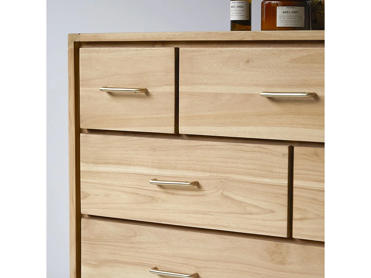 Cassettiera con 6 cassetti in Teak stile vintage