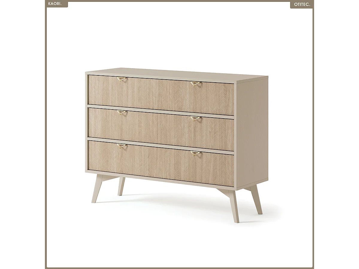 Commode - L.106 x H.80 x P.38 cm - 3 tiroirs - KAORI