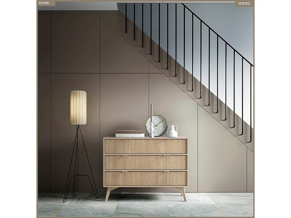 Commode - L.106 x H.80 x P.38 cm - 3 tiroirs - KAORI