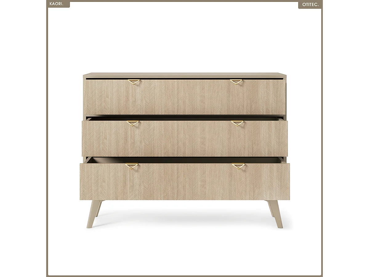 Commode - L.106 x H.80 x P.38 cm - 3 tiroirs - KAORI