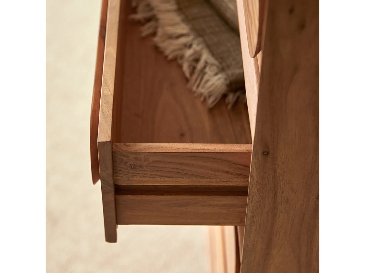 Cassettiera in legno di acacia 5 cassetti Olga
