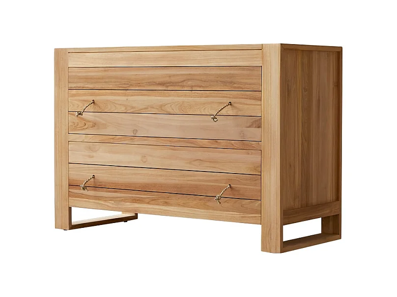 Commode en bois de teck 2 tiroirs Minimalys