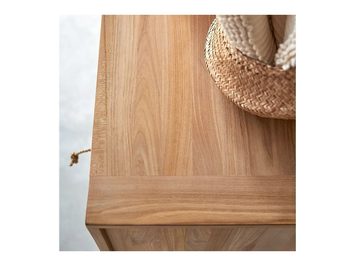 Commode en bois de teck 2 tiroirs Minimalys
