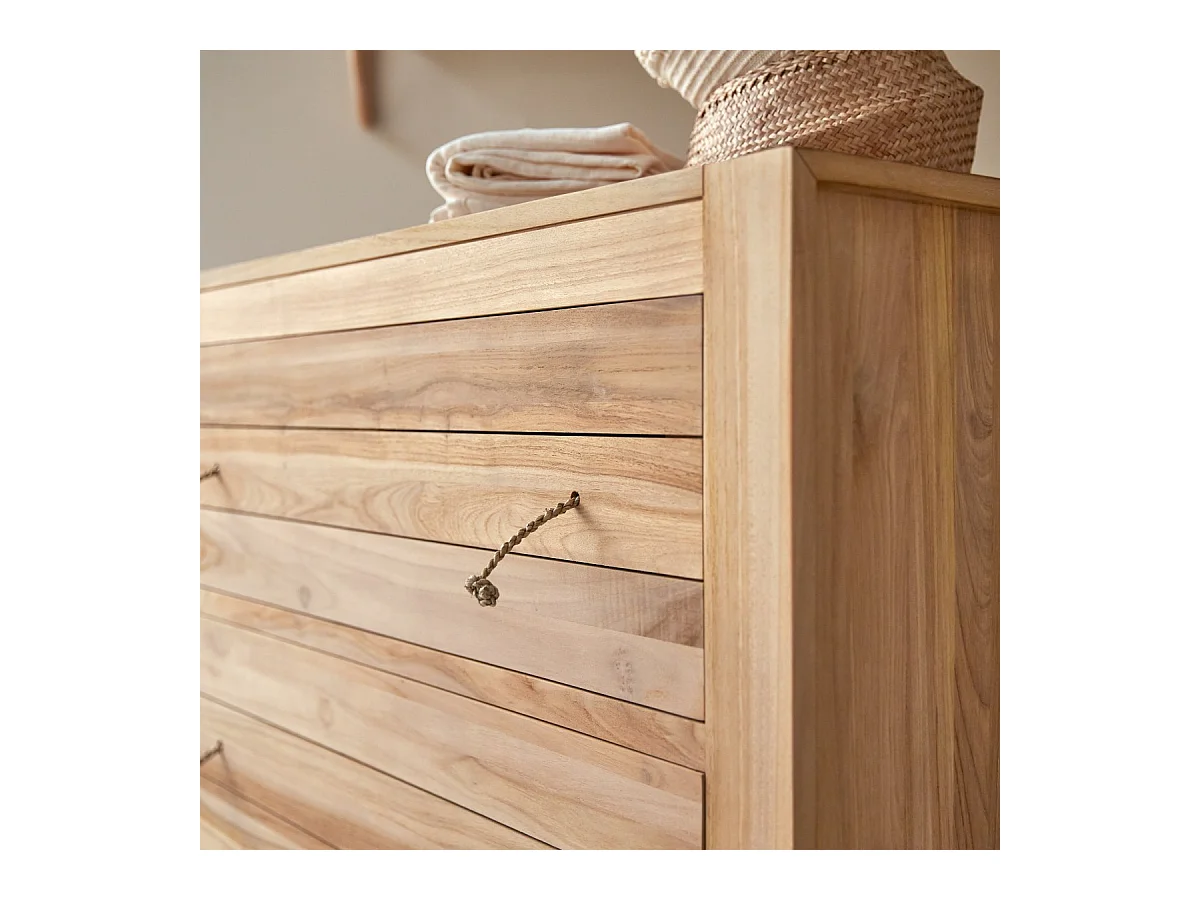 Commode en bois de teck 2 tiroirs Minimalys