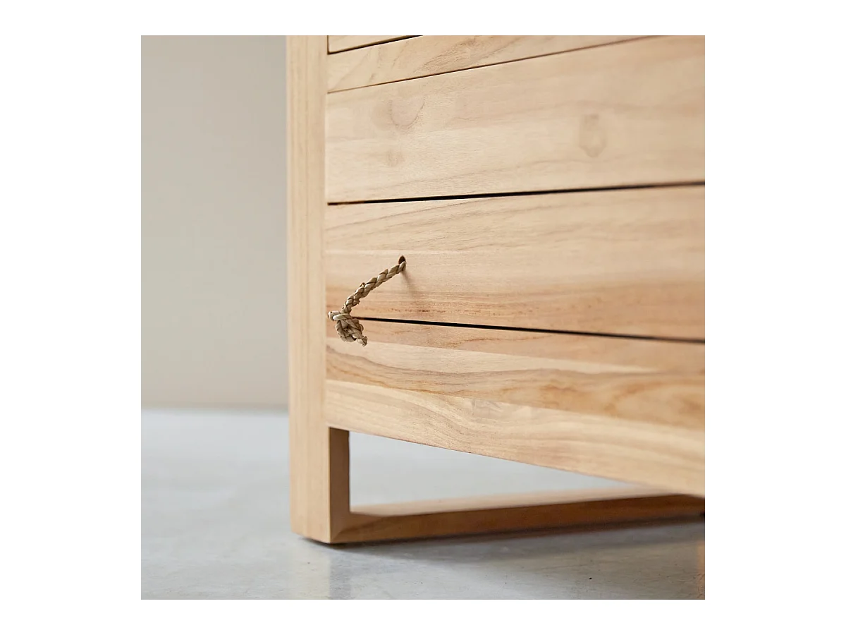 Commode en bois de teck 2 tiroirs Minimalys