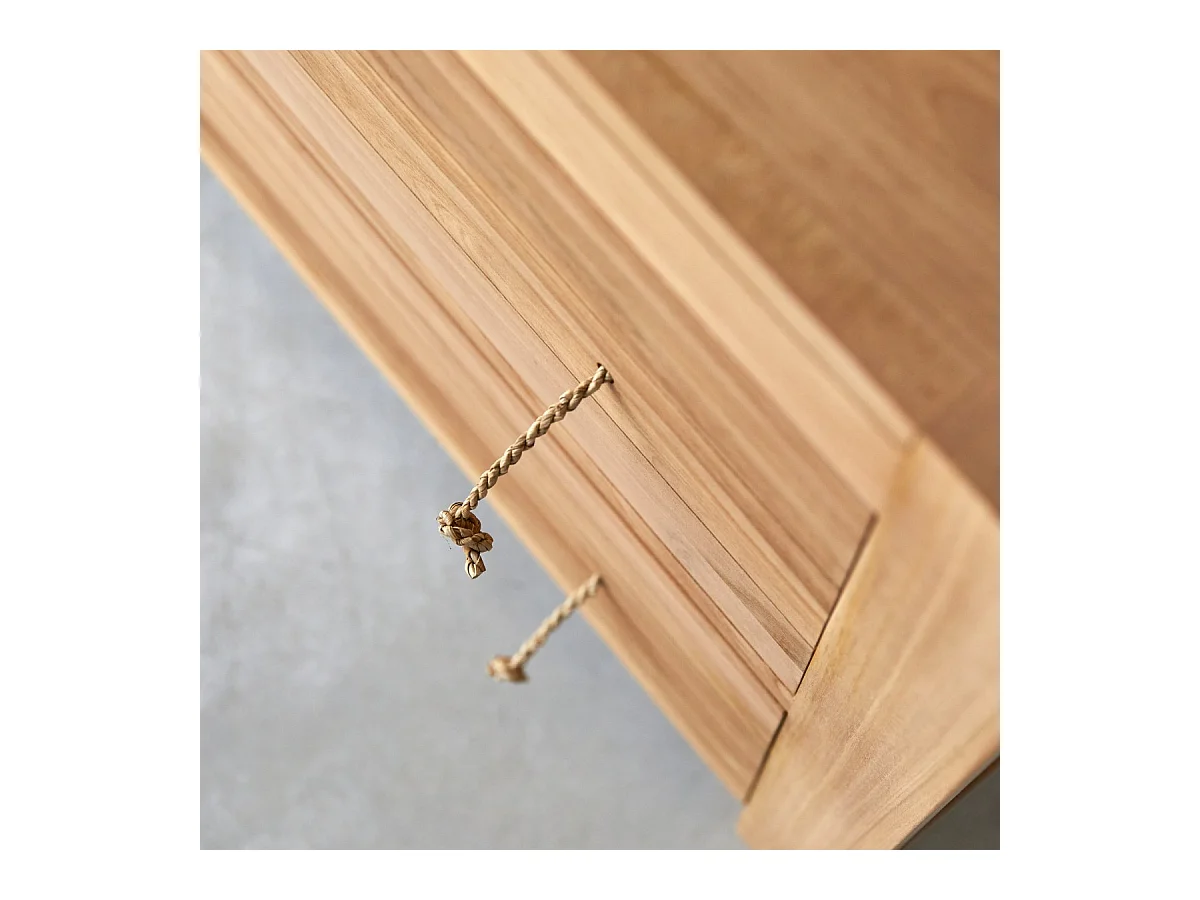 Commode en bois de teck 2 tiroirs Minimalys