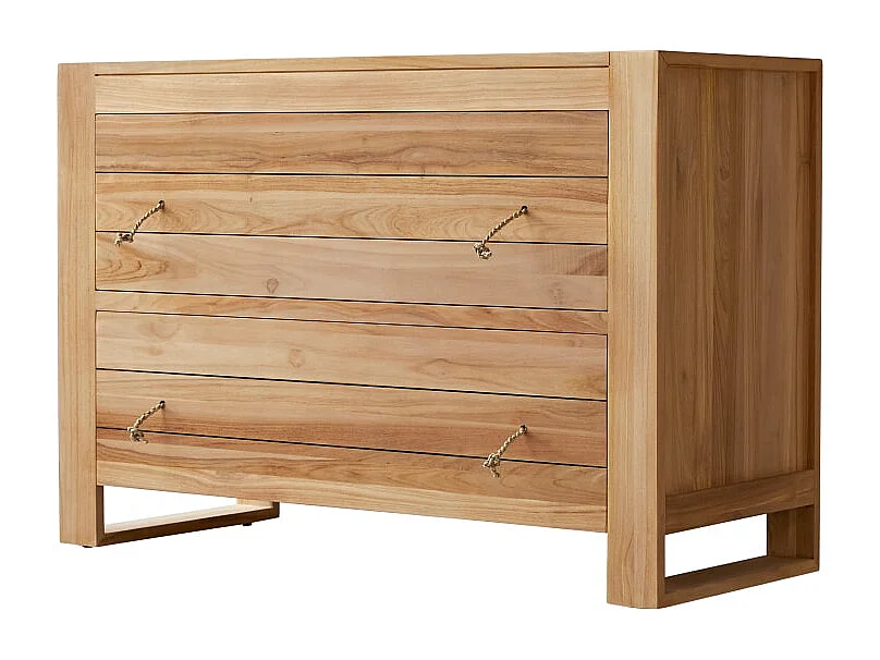 Commode en bois de teck 2 tiroirs Minimalys