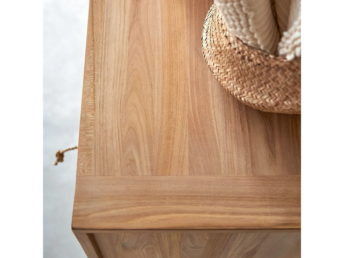 Commode en bois de teck 2 tiroirs Minimalys