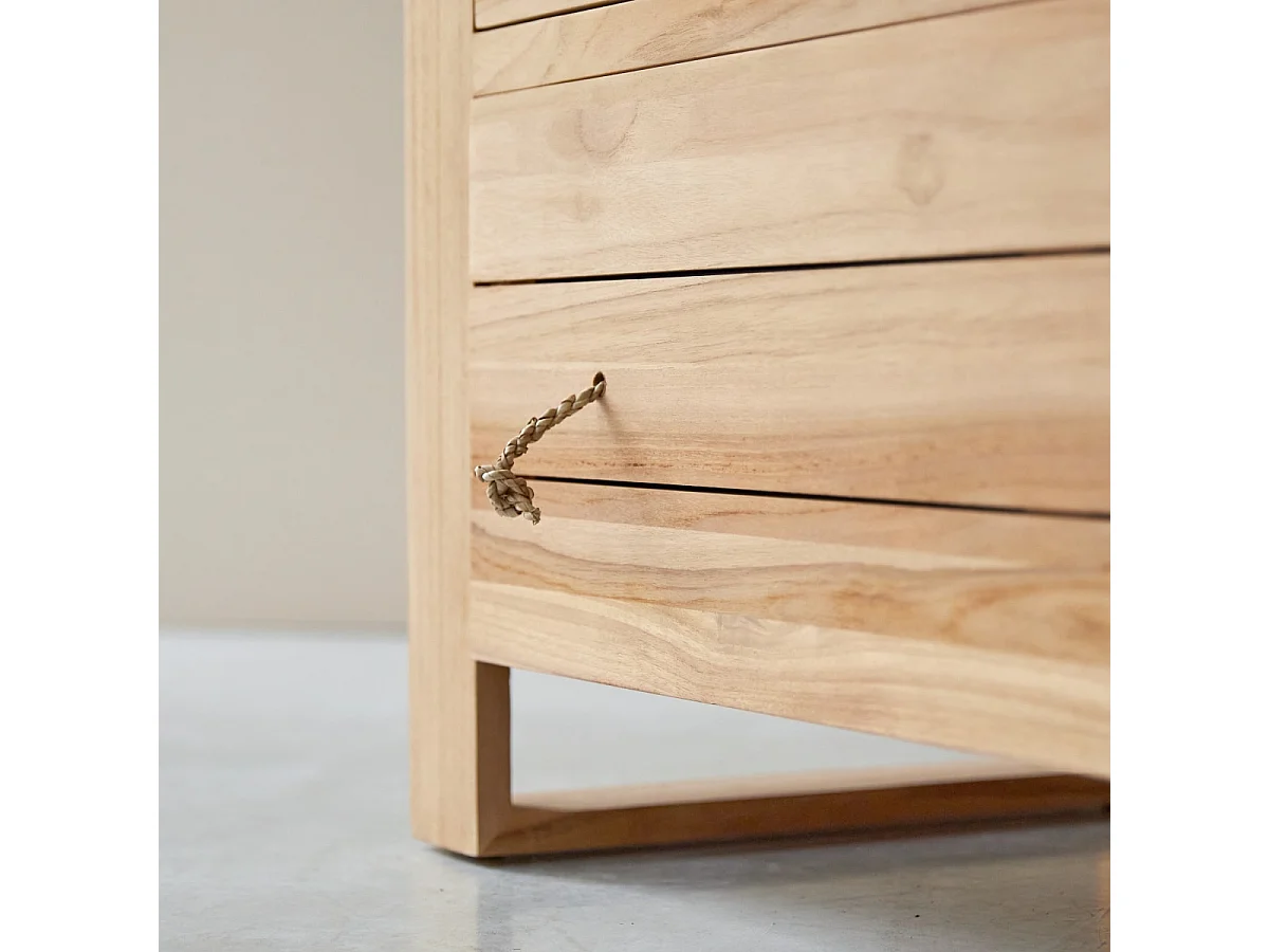 Commode en bois de teck 2 tiroirs Minimalys